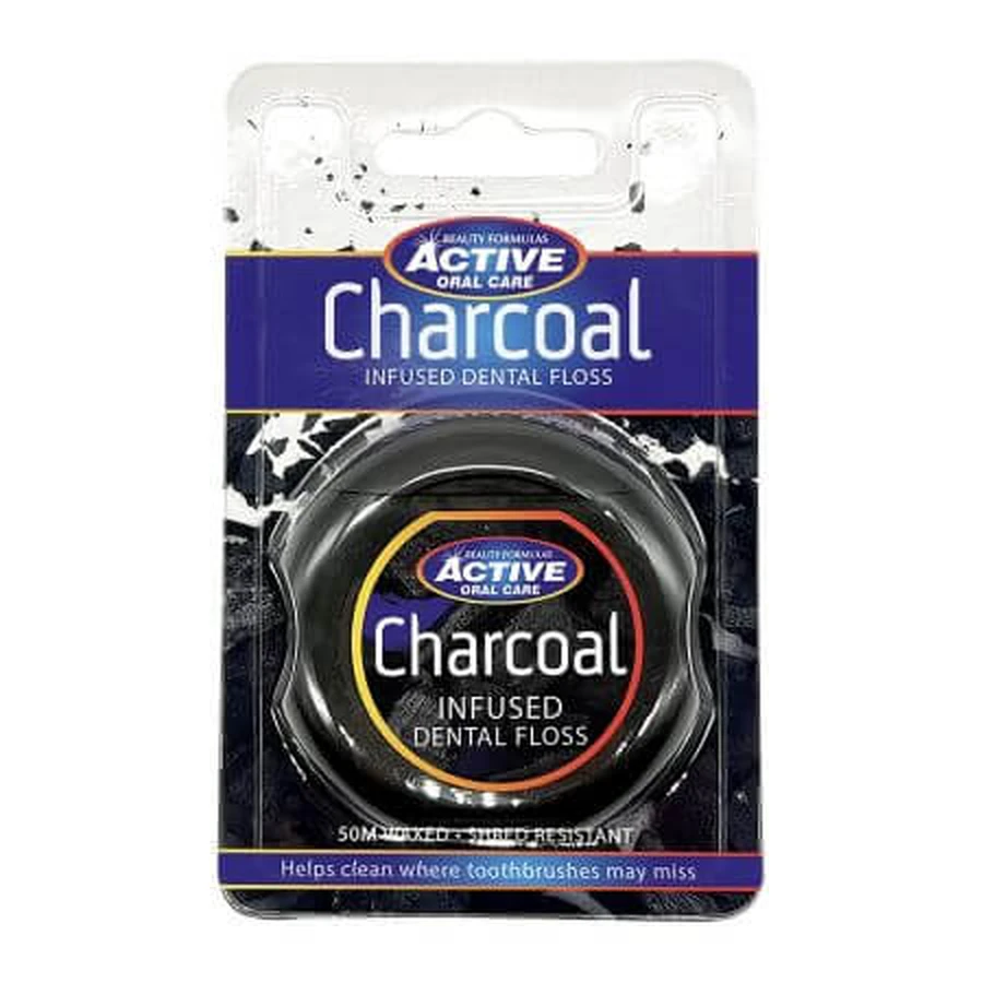 Waxed interdental waxed carbon interdental tape, Active Oral Care, 50 m, Beauty Formulas