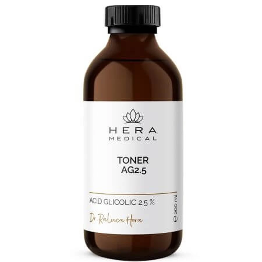 Toning lotion with glycolic acid 2.5%, 200 ml, Hera Medical