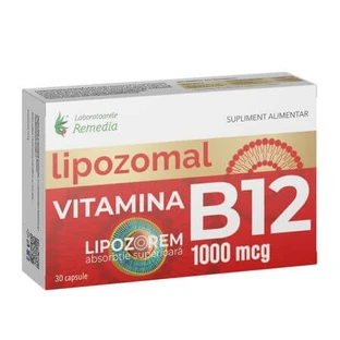 Vitamina B12 liposomal, 1000 mcg, 30 cápsulas, Remedia