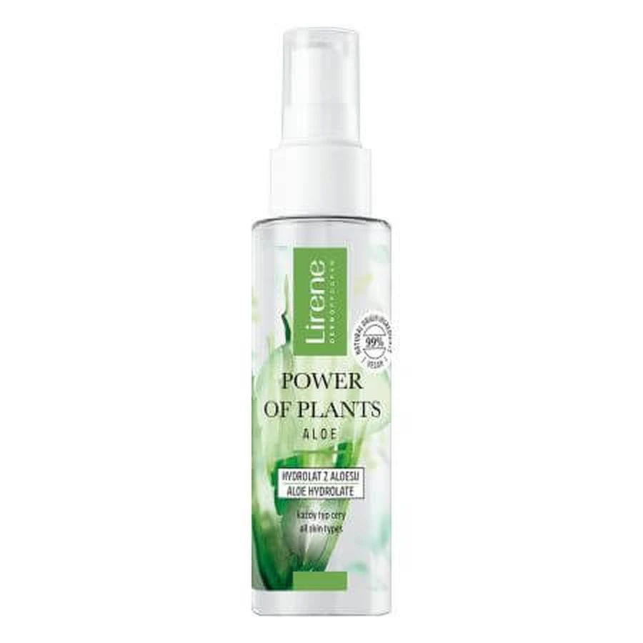 Hidrolato facial calmante con efecto hidratante y extracto de aloe Power of plants, 100 ml, Lirene