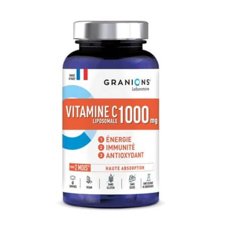 Vitamine C liposomale, 1000 mg, 60 gélules, Granions
