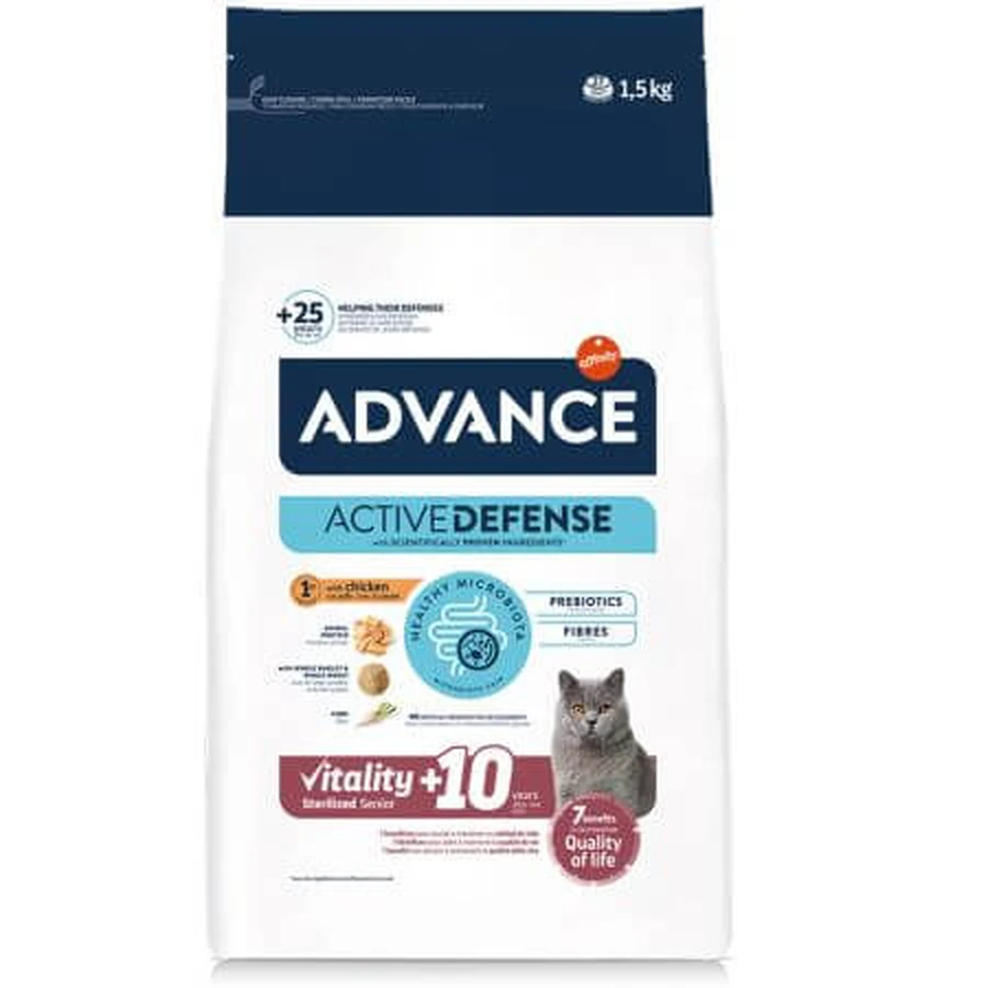 Trockenfutter für kastrierte Katzen 10+ Active Defense, 1,5 kg, Advance Veterinary Diets
