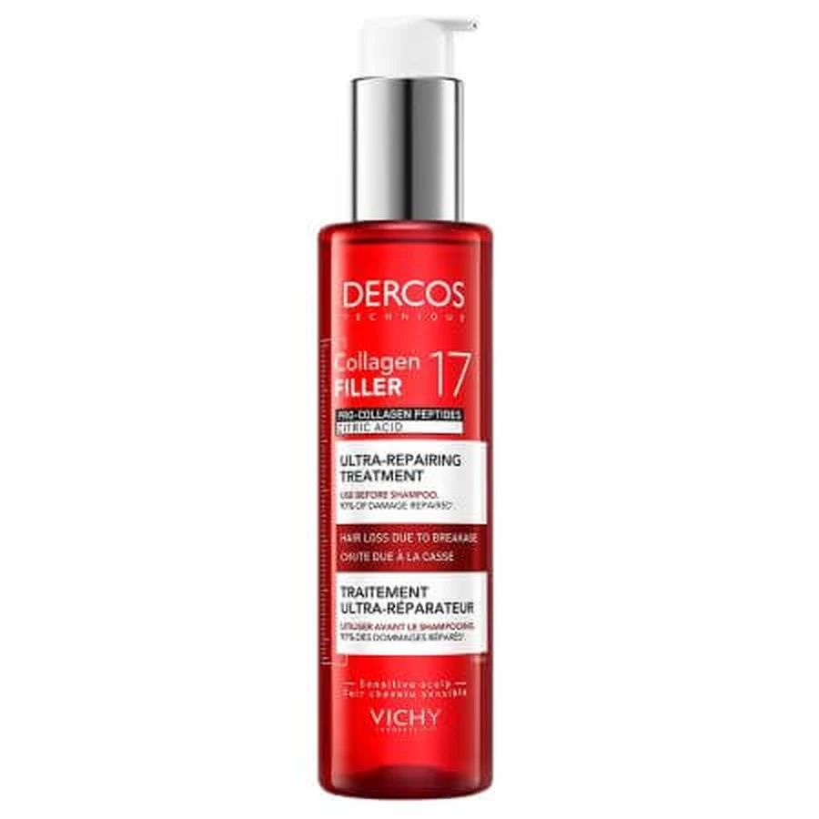 Ultraherstellende behandeling met Pro-Collageenpeptiden en citroenzuur Dercos Collagen 17 Filler, 150 ml, Vichy