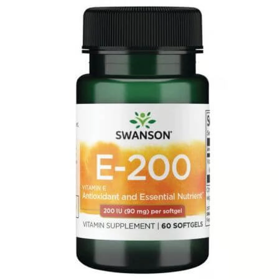 Vitamin E, 200IU, 60 capsules, Swanson