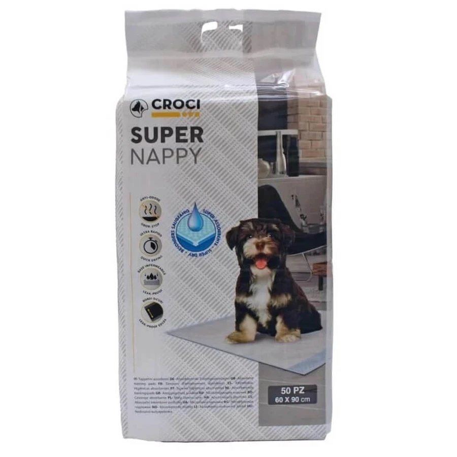Saugfähige Matte für Hunde 60 x 90 cm Super Windel, 50 Stück, Croci