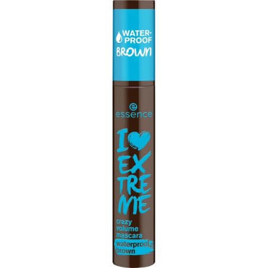 Waterproof mascara 01 Cozy Brown, I Love Extreme Crazy Crazy Volume, 12 ml, Essence