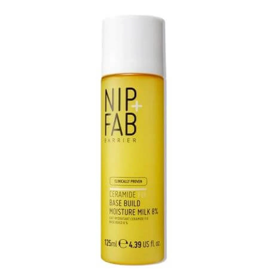 Facial Moisturizing Milk Toner Ceramide Fix Base Build Moisture Milk 8%, 125 ml, NIP+FAB