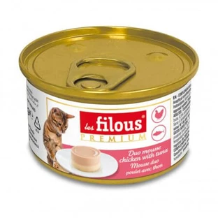 Aliment humide au poulet et au thon pour chats Duo Mousse, 85 g, Les Filous