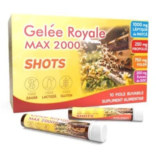 Gelee Royale Max 2000 Shots, 10 viales bebibles, Justin Pharma