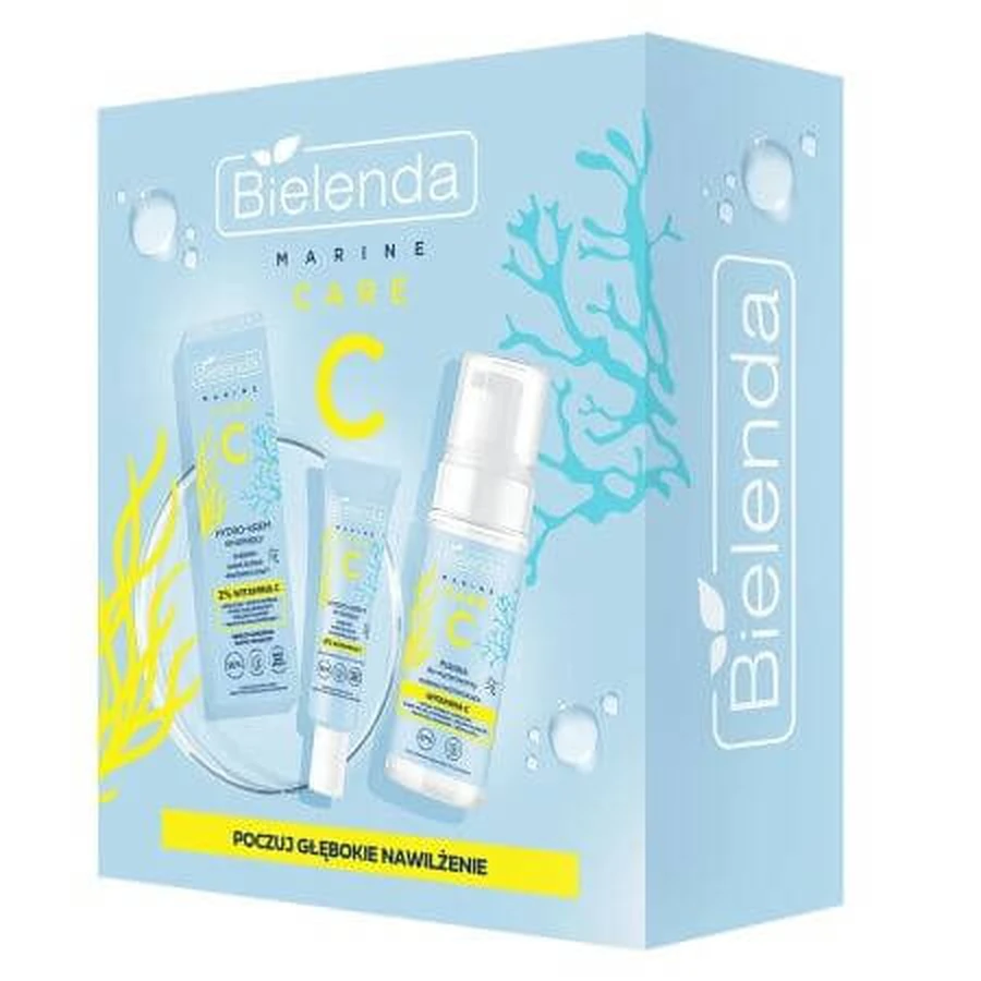 Intense hydraterende en verhelderende crème, 50 ml + Diep reinigend schuim, 150 ml, Bielenda