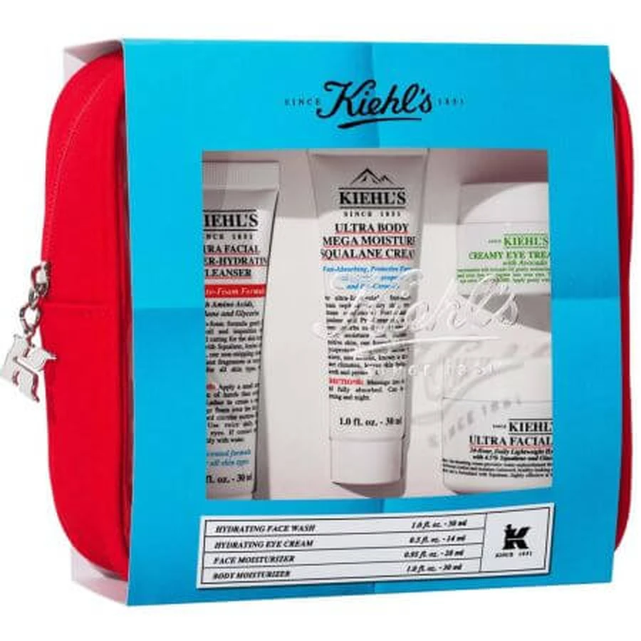 Set Hydraterende crème 28 ml + Oogcrème met avocado 14 ml + Handcrème 30 ml + Reinigingsgel 30 ml Master Moisturizing Minis, Kiehl's