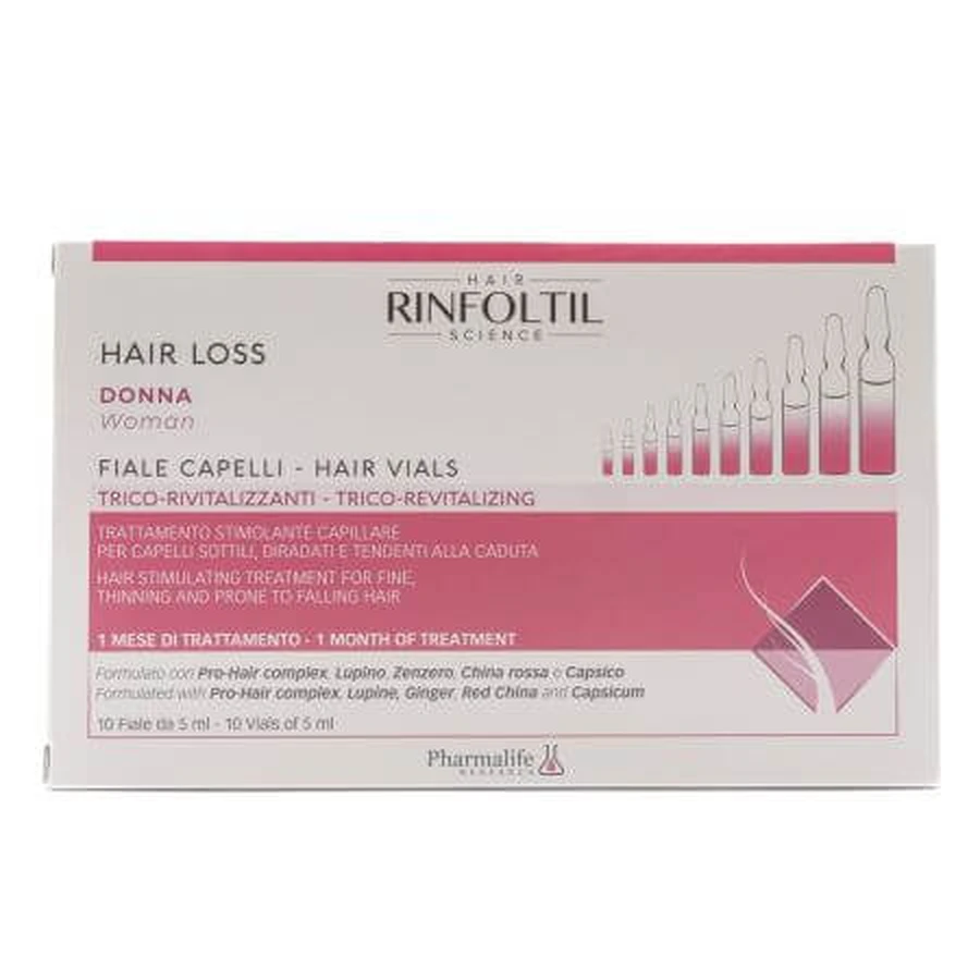 Haarausfall-Fläschchen für Frauen, 10 Stück x 5 ml, Rinfoltil