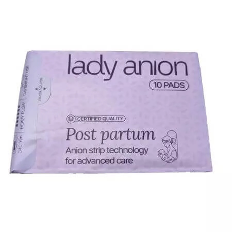 Post Partum Absorberend, 10 stuks, Lady Anion