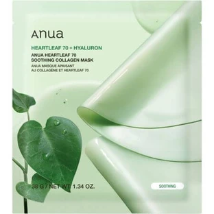 Heartleaf 70 Colágeno Calmante Hidrogel de Colágeno Calmante e Hidratante Mascarilla, 38 g, Anua