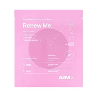 Renew Me Masque aux peptides, au collagène et à l'acide hyaluronique, 25 ml, AIMX