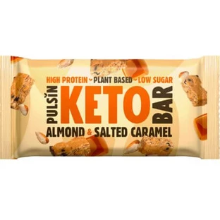 Protein bar with almonds and salted caramel Keto Bar, 50 g, Pulsin