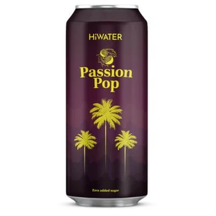 Eau de coco naturelle gazéifiée avec du jus naturel de fruit de la passion Passion Pop, 320 ml, Hiwater