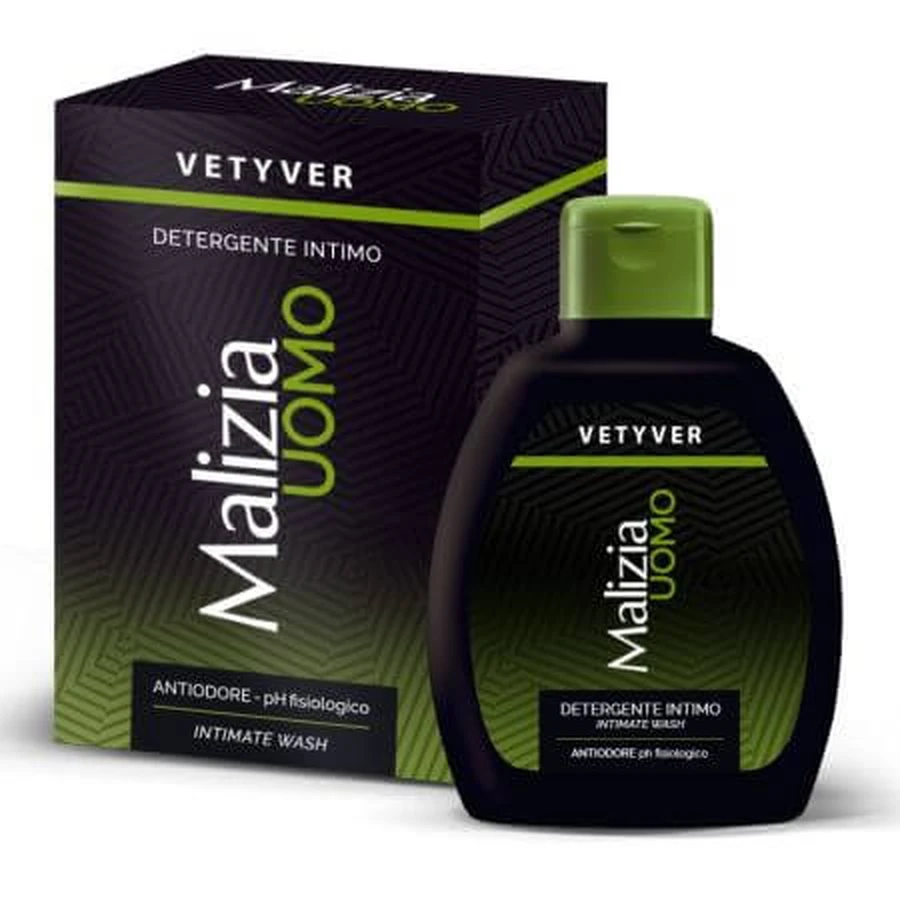 Jabón líquido íntimo para hombre Vetyver, 200 ml, Malizia