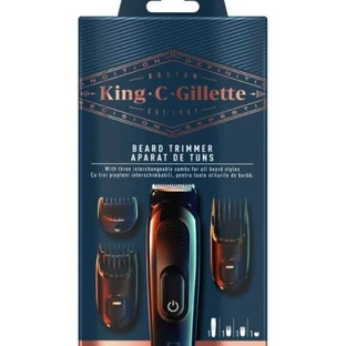 Gillette King C Beard Trimmer Rechargeable Facial Shaver with 3 Replacement Heads