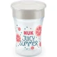 NUK Fruits Magic Cup Tasse d'apprentissage avec bord périphérique et couvercle avec couvercle en forme de raisin, pour les 8 mois et plus 230ml 10.255.593 - Rose
