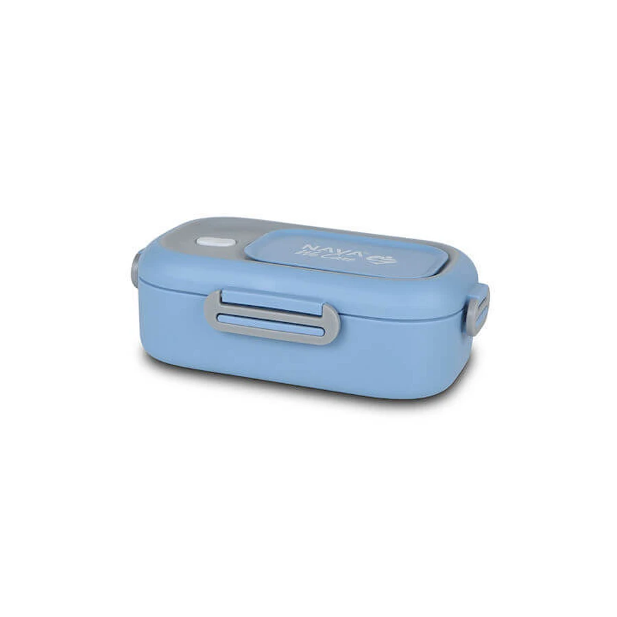 NAVA Stainless Steel Rectangular Food Container We Care Blue 800ml (10-262-006)