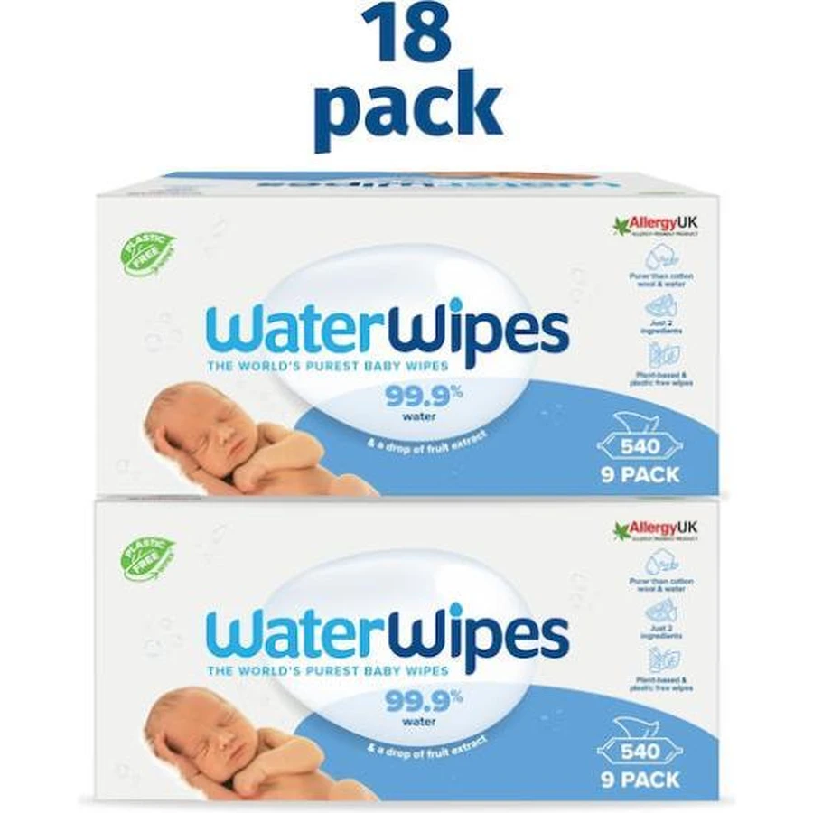 WATERWIPES Ecological Wipes with 99,9% Water, 60x18=1080 Pieces