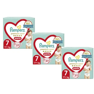 PAMPERS Premium Broek No7 17+kg 81 Stuks ( 3 Verpakkingen van 27 Stuks )