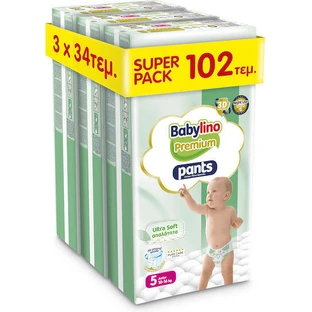 BABYLINO Premium Pants Ultra Soft Pull-on Softness No5 Super Pack [10-16kg] 102 couches (3 x 34 pièces)