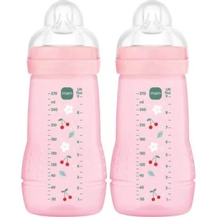 MAM Easy Active Biberón de plástico con tetina de silicona a partir de 2+ meses 270ml 2 piezas