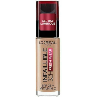 LOREAL Infaillible Foundation 32H Fresh Wear Base de Maquillaje Facial De Textura Ligera Para Una Cobertura Total Que Dura 32 Horas 130 Truel Beige