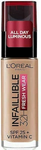 LOREAL Infaillible Foundation 32H Fresh Wear Base de Maquillaje Facial De Textura Ligera Para Una Cobertura Total Que Dura 32 Horas 130 Truel Beige