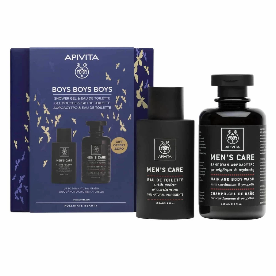 APIVITA Jongens Jongens Eau De Toilette-Herencologne met Ceder & Kardemom 100ml & GRATIS Herenshampoo met Kardemom & Propolis 250ml