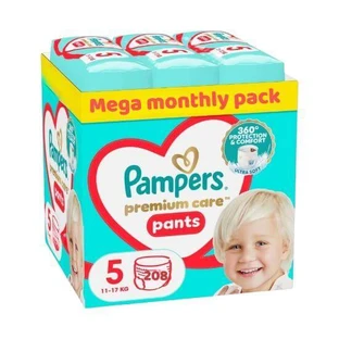 PAMPERS PAMPERS Premium Care Pants Pañal-Braces Talla 5 (12kg-17kg) (4 Paquetes de 52 piezas)