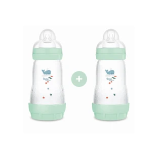 MAM Plastikflasche Easy Start Anti-Colic mit Silikonnippel 2+ Monate 260ml 2 Stück [355SBc]