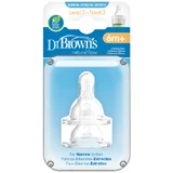 DR. BROWN'S Natural Flow Siliconenspeen Opties+ Met Smalle Hals Niveau 2 3+ Maanden 2 Stuks 322