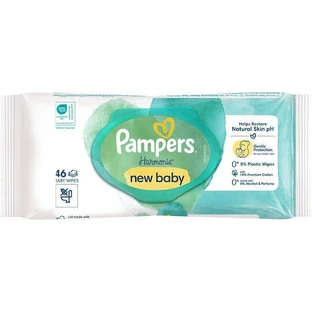 PAMPERS Harmonie New Baby Wipes Babyfeuchttücher mit 99% Wasser, 46 Stück