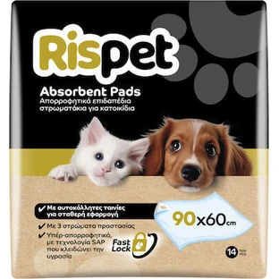 RISPET Absorberende Vloer Onderleggers 90x60cm Absorberende Vloer Onderleggers met Zelfklevende Band voor Vaste Toepassing 14 stuks [83893]