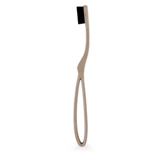 INTERMED Toothbrush Professional Eco Ergonomic Innovative, Extremely Flexible & Ergonomic Handle Made of Rice Bark Medium (3.270 Fibres) Beige x1