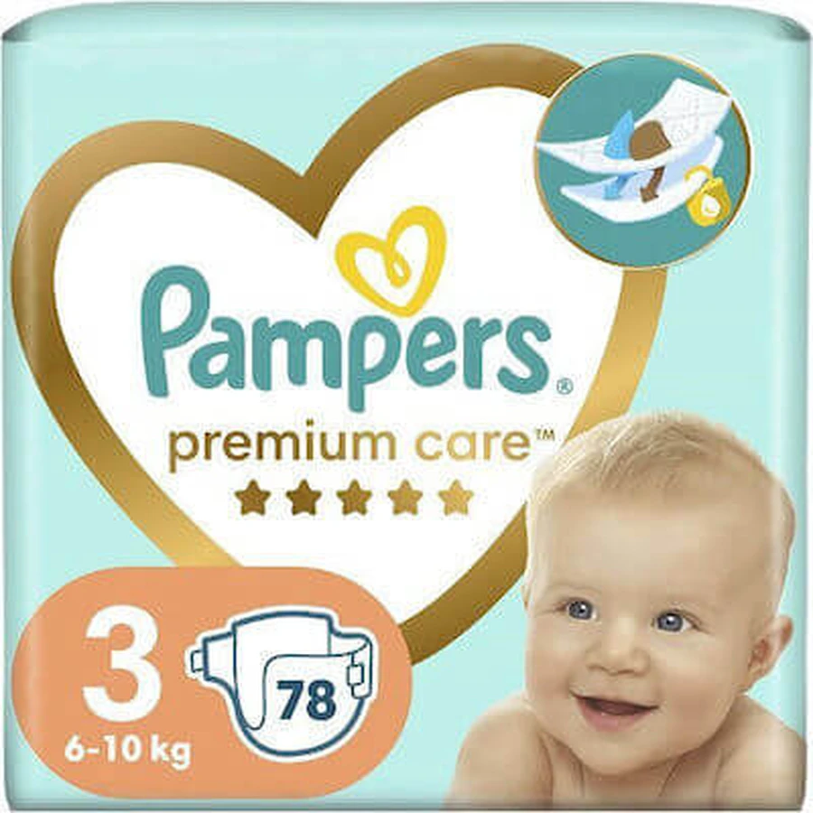PAMPERS Premium Care No 3 For 6-10kg 78 pieces JUMBO+