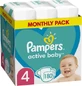 PAMPERS Active Baby Monthly Pack No 4 9-14kg Baby Diapers 180 Pieces