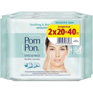 POM PON Sensitive Skin Eyes & Face Feuchttücher für empfindliche Haut 2x20 Stück