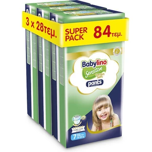 BABYLINO Broekjes Katoen Zacht No7 Voor 15-25kg (3 Verpakkingen van 28 stuks) 84 stuks