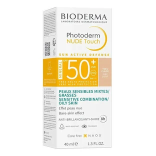 BIODERMA Photoderm Nude Touch Mineral SPF50+ Tres Claire Lichte Dekking Gezichtscrème Zeer Licht 40ml