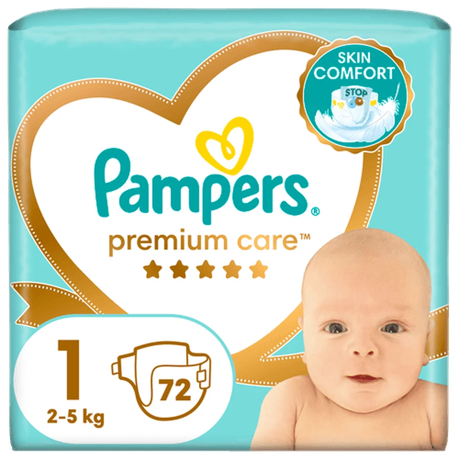 PAMPERS Premium Care Diaper Size 1 2-5kg 72 Pieces JUMBO