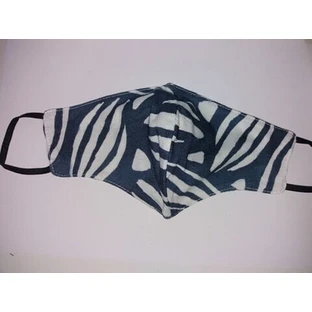 MASKA Fabric Striped White with Blue