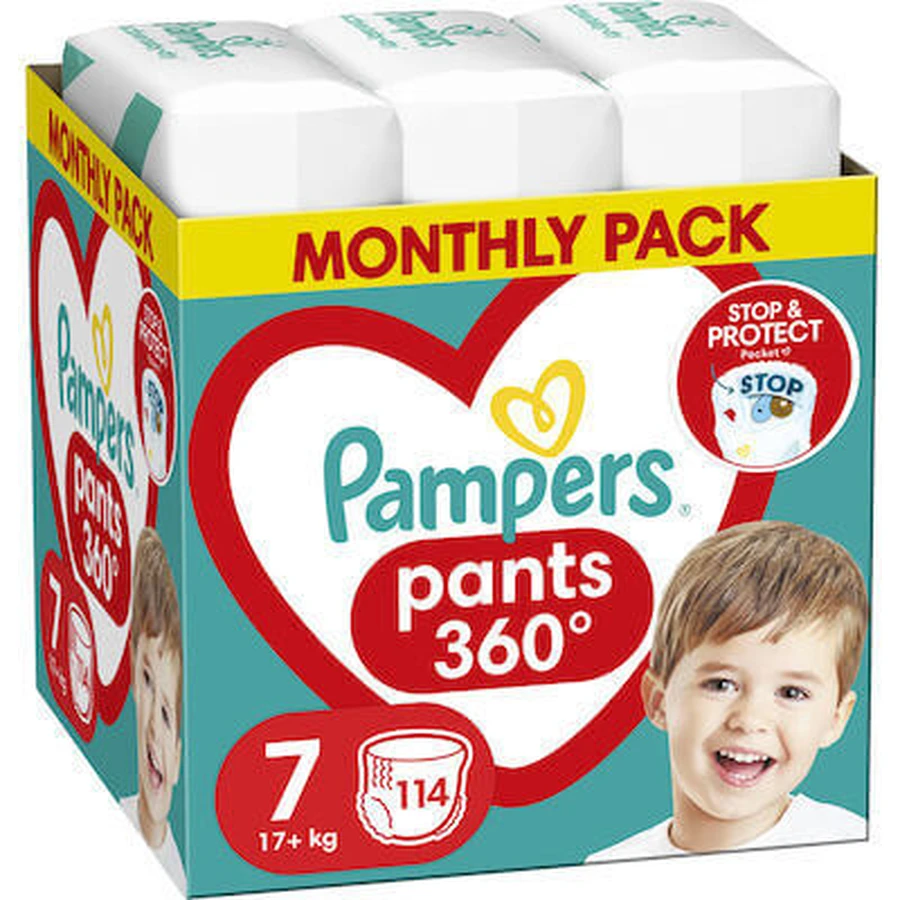 PAMPERS Pants Diaper Pants No 7 (17kg+) Monthly Pack 114 Pieces