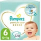 PAMPERS Premium Care Diapers with Adhesive No.6 For 13+kg (6 packs of 38 pieces) 228 pieces