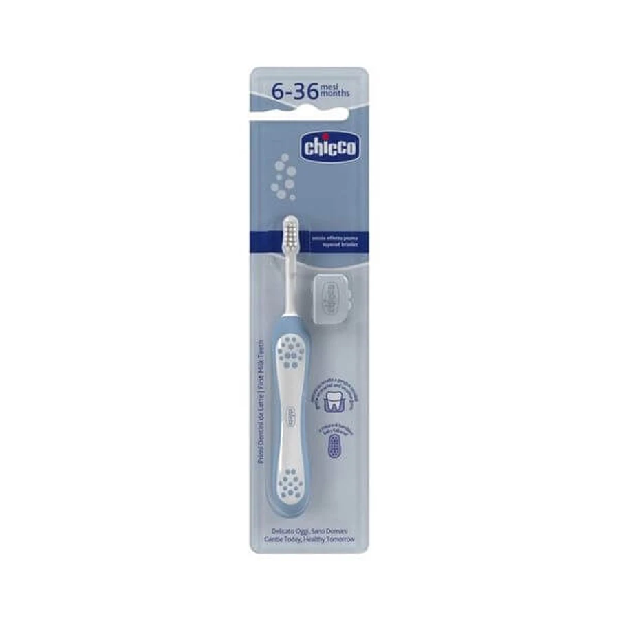 CHICCO Cepillo de Dientes Primera Leche De 6 a 36 Meses, azul