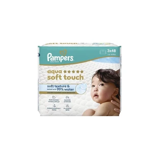 PAMPERS Babydoekjes Aqua Soft Touch ( 3 Verpakkingen van 48 stuks) 144 Stuks