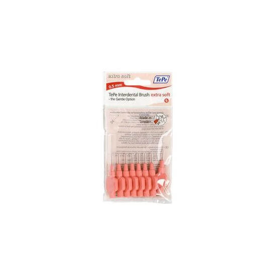 TEPE Brosses à dents moyennes très douces No.2 0.5mm Rouge x8
